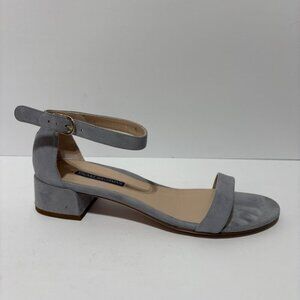Stuart Weitzman Women’s NudistJune Dovetail Suede Ankle Strap Sandals, Size 9 M